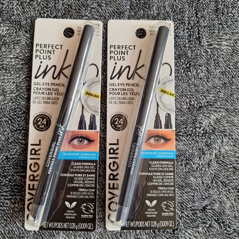 2 Pk Covergirl Perfect Point Plus Ink Gel Eye Pencil #275 Matte Jet Black